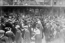 Reservists at Gare de l'Est, Paris, 1914. Creator: Bain News Service