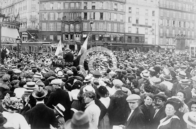 Reservists at Gare de L'Est, Paris, between c1914 and c1915. Creator: Bain News Service.
