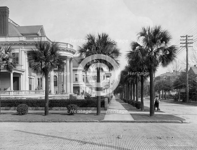 Residences, corner [of] Laura and Ashley Sts., Jacksonville, Fla., between 1900 and 1920. Creator: Unknown.