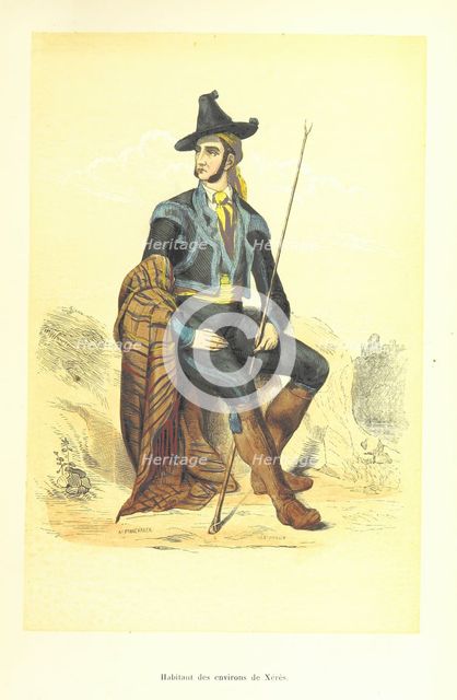 Resident of the area around Jerez, 1848. Creators: Adolphe François Pannemaker, Estaquier.
