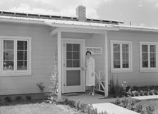 Resident nurse and clinic, FSA camp, Farmersville, Tulare County, California, 1939. Creator: Dorothea Lange
