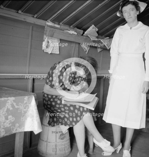 Resident nurse, FSA camp, Farmersville, CA, 1939. Creator: Dorothea Lange.