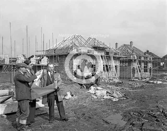 Residential house construction, South Yorkshire, early 1960s. Creator: Michael Walters.