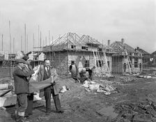 Residential house construction, South Yorkshire, early 1960s. Creator: Michael Walters