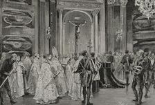 Response for Queen Maria Christina, (1806-1878) as her body is laid to rest in the Royal..., 1878. Creator: Tomás Carlos Capuz