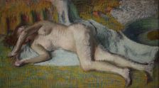Rest after the bath (Après le bain femme nue chouchée), 1885-1887
