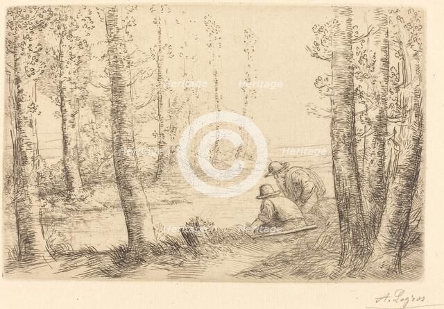 Rest along the Banks of the River (Repos au bord de la riviere). Creator: Alphonse Legros.