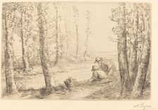 Rest along the Banks of the River (Repos au bord de la riviere). Creator: Alphonse Legros