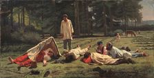 Rest at the Hay Harvest, 1887. Artist: Zhuravlev, Firs Sergeevich (1836-1901)