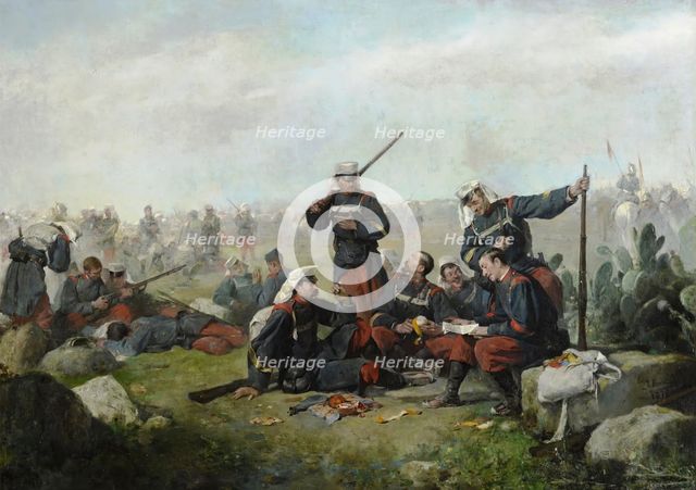 Rest During the March, c1876. Creator: José Benlliure y Gil.