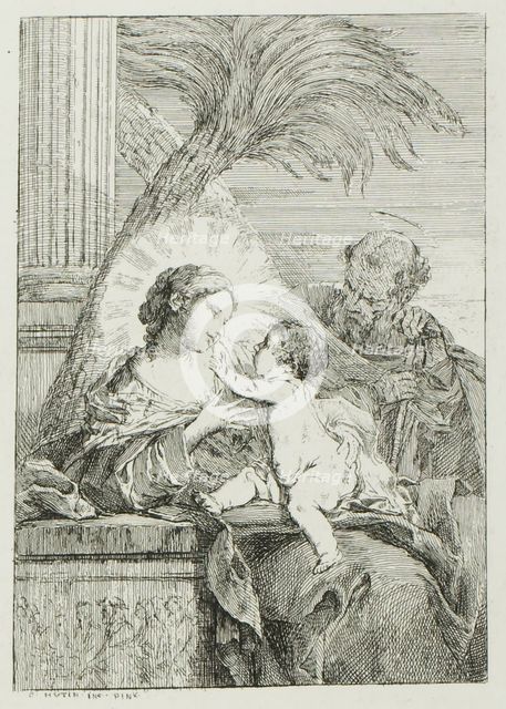 Rest of the Holy Family in Egypt, 1764. Creator: Charles Hutin.