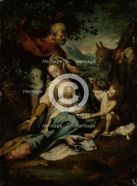 Rest on the Flight into Egypt, 1601-1700. Creator: Copy after Federico Barocci.