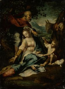 Rest on the Flight into Egypt, 1601-1700. Creator: Copy after Federico Barocci