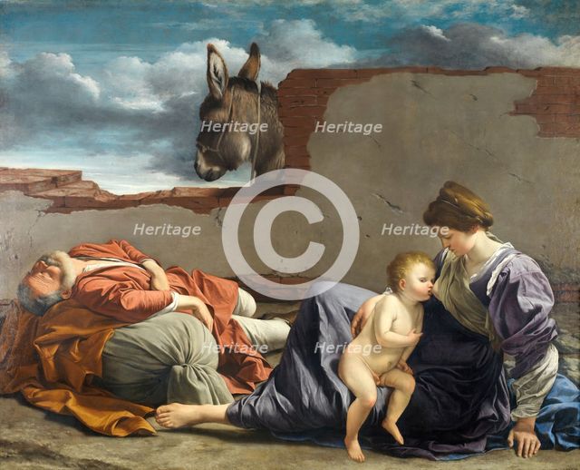 Rest on the Flight into Egypt, 1615-1621. Creator: Orazio Gentileschi.