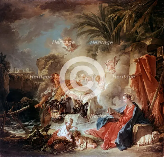 'Rest on the Flight into Egypt', 1757.  Artist: François Boucher