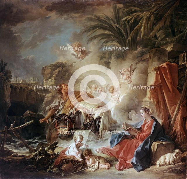 'Rest on the Flight into Egypt', 1757.  Artist: François Boucher