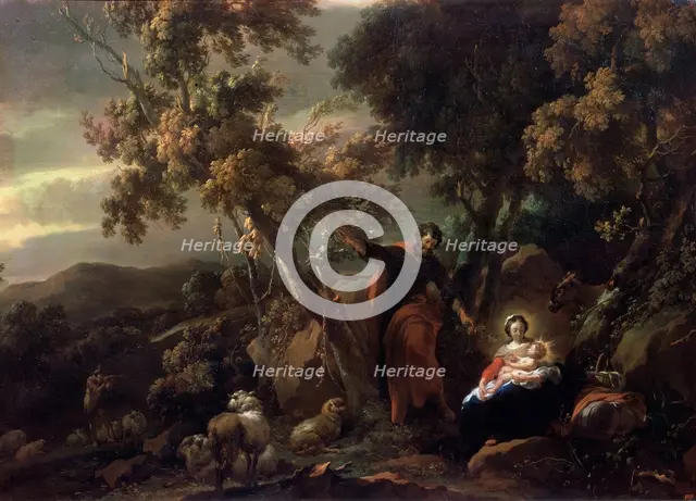 'Rest on the Flight into Egypt', 17th century.  Artist: Nicolaes Berchem