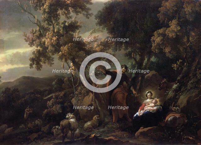 'Rest on the Flight into Egypt', 17th century.  Artist: Nicolaes Berchem