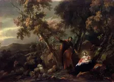 Rest on the Flight into Egypt 17th century. Artist: Nicolaes Berchem