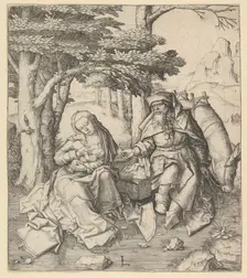 Rest on the Flight Into Egypt, ca. 1506. Creator: Lucas van Leyden