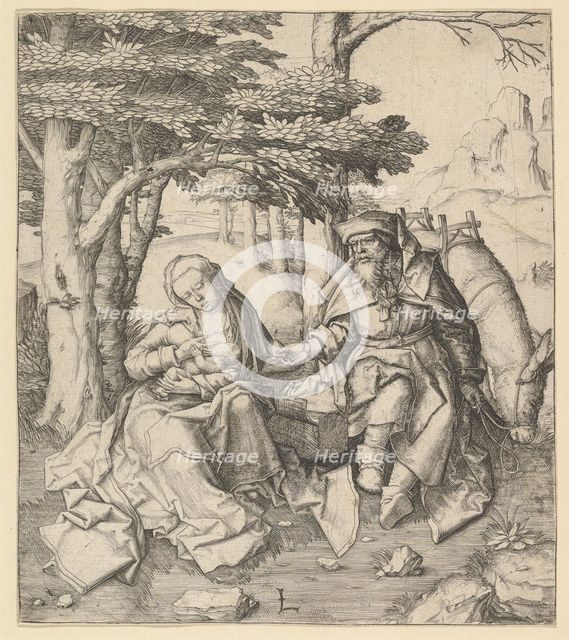 Rest on the Flight Into Egypt, ca. 1506. Creator: Lucas van Leyden.