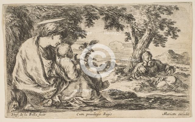 Rest on the Flight into Egypt, ca. 1641. Creator: Stefano della Bella.