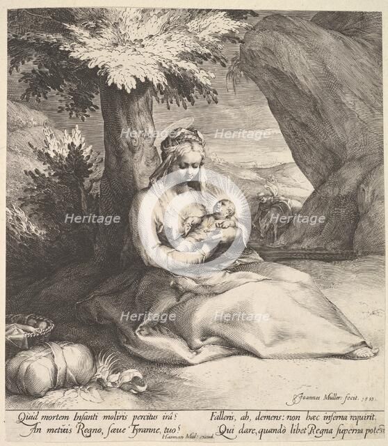 Rest on the Flight into Egypt, ca. 1613. Creator: Jan Muller.