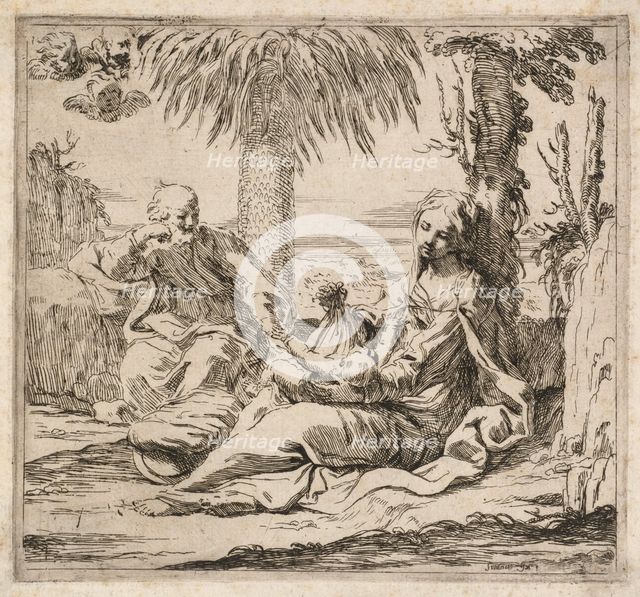 Rest on the Flight into Egypt. Creator: Elisabetta Sirani (Italian, 1638-1665).
