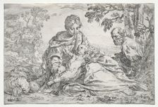 Rest on the Flight into Egypt. Creator: Simone Cantarini (Italian, 1612-1648)