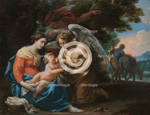 Rest on the Flight into Egypt, c. 1640. Creator: Charles Poërson (French, 1609-1667).