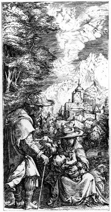 Rest on the Flight into Egypt c1515-1519 (1849).Artist: Albrecht Altdorfer