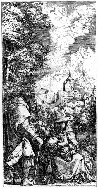 'Rest on the Flight into Egypt', c1515-1519 (1849).Artist: Albrecht Altdorfer