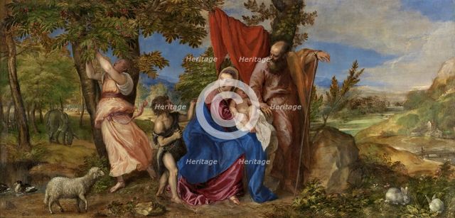 Rest on the Flight into Egypt, c1535. Creator: Titian.