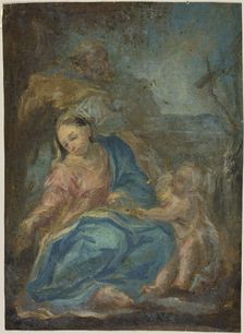 Rest on the Flight into Egypt (recto); Madonna of the Rosary (verso), n.d. Creator: Unknown