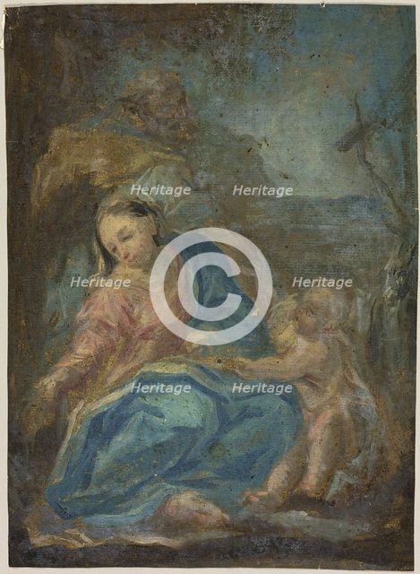 Rest on the Flight into Egypt (recto); Madonna of the Rosary (verso), n.d. Creator: Unknown.