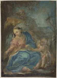 Rest on the Flight into Egypt (recto); Madonna of the Rosary (verso), n.d. Creator: Unknown