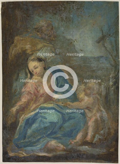 Rest on the Flight into Egypt (recto); Madonna of the Rosary (verso), n.d. Creator: Unknown.