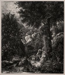 Rest on the Flight into Egypt with a Saddled Donkey, 1871. Creator: Rodolphe Bresdin (French, 1822-1885)