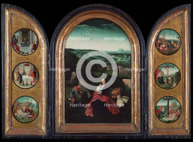 Rest on the Flight into Egypt (Triptych), ca 1515. Artist: Patinir, Joachim, follower of  