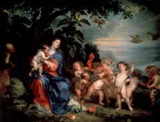 Rest on the Flight into Egypt (Virgin with Partridges) c1629-1630. Artist: Anthony van Dyck