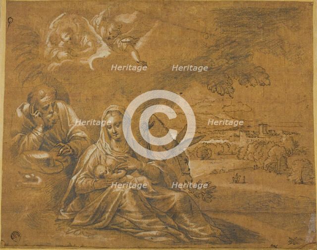 Rest on Flight into Egypt, n.d. Creator: Guido Reni.