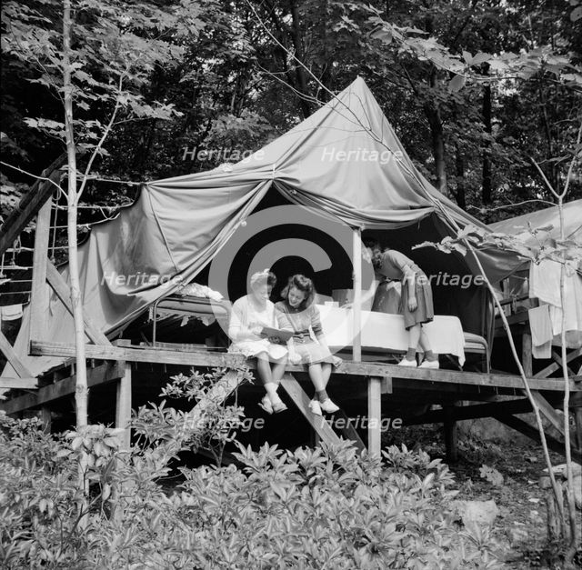 Rest period at Camp Gaylord White, Arden, New York, 1943. Creator: Gordon Parks.