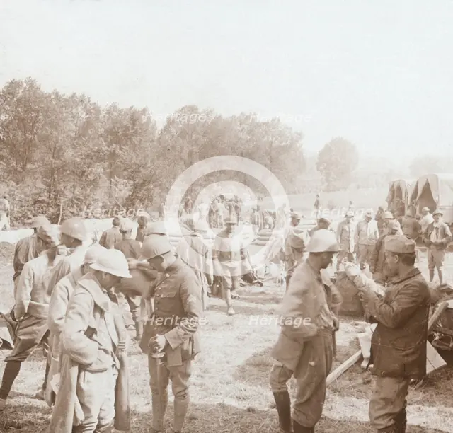 Rest stop, Genicourt, northern France, c1914-c1918. Artist: Unknown.