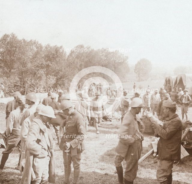 Rest stop, Genicourt, northern France, c1914-c1918. Artist: Unknown.