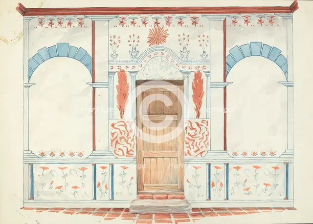 Restoration Drawing, 1935/1942. Creator: Robert W.R. Taylor.