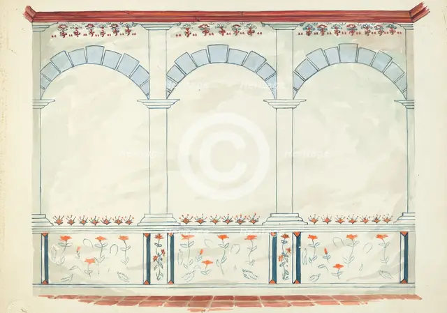 Restoration Drawing, 1935/1942. Creator: Robert W.R. Taylor.