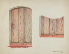 Restoration Drawing: Wall Decoration over Doorway, Facade of Mission House, 1936. Creator: Robert W.R. Taylor