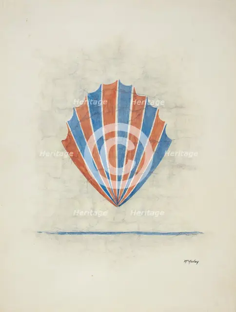 Restoration Drawing: Wall Painting, 1938. Creator: William McAuley.