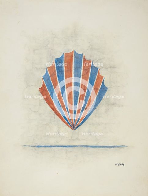 Restoration Drawing: Wall Painting, 1938. Creator: William McAuley.