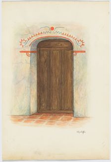 Restoration Drawing Wall Painting and Door, Facade Mission House, 1941. Creator: Cornelius Christoffels